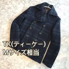 【大人気☆チェック柄】TK ティーケー ピーコート ジャケット グリーン M