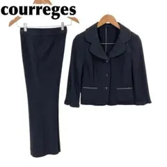 【美品】 courreges パンツスーツセットアップ ブラック 無地 M相当のサムネイル