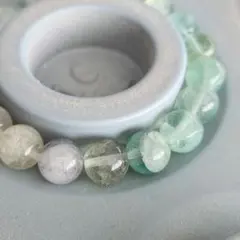 ご*！様 天然石 グリーン フローライト ブレスレット 416f 10.4mm
