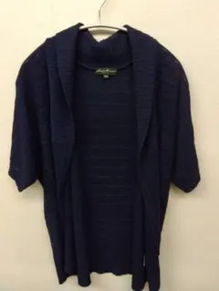 【美品】エディーバウアー ショールカラー ニットカーディガン ネイビー PXS