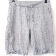ヘインズ 無地 ハーフパンツ ロールアップ L 灰 綿 ワンマイルウェア