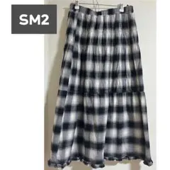 SM2 シャーリングティアードスカート　チェック柄