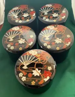 蓋つき御飯椀　5客セット　美品