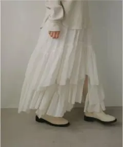 【新品】CASA FLINE カーサフライン　コットンティアードロングスカート