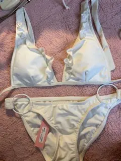 ホワイトフリルビキニ X-S JK 海 旅行