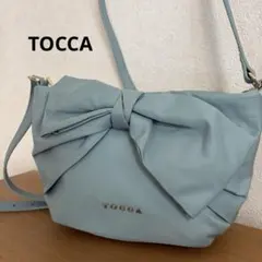 【美品】TOCCA ミニバッグ水色 リボンショルダーバッグ
