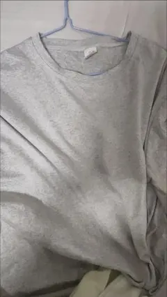 グレー 長袖 Tシャツ コットン混紡