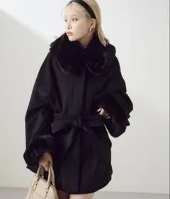 nice claup フェイクファーあざとモテコート