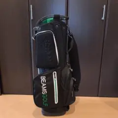 BEAMS GOLF スタンド キャディバッグ ブラック/グリーン ビームス