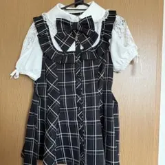 シークレットハニー シーハニ チェック セットアップ 半袖 黒 レース