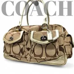 美品　Vintage　コーチ　ハンドバック　シグネチャー　ターンロック　Y2K