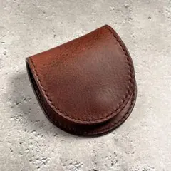 【outlet】コインパース　ブラウン　イタリアンレザー　ハンドメイド