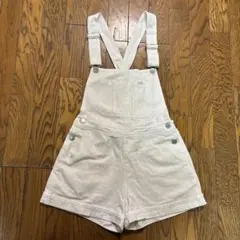 LTXC ホワイト オーバーオール ショートパンツ サロペット130〜160