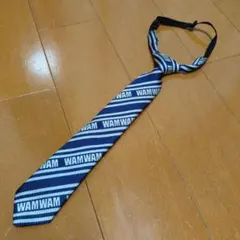 WAMWAM ネクタイ 青と白のストライプ