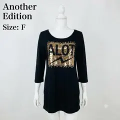 【美品 日本製】 アナザーエディション スパンコール チュニック F 黒 レアのサムネイル