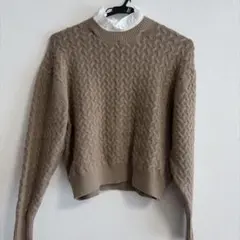 snidel ベージュ ケーブル編み 長袖ニット