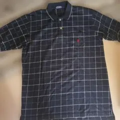 Polo ネイビー チェック柄 ポロシャツ XLのサムネイル