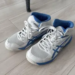 asics バッシュホワイト/ブルー、キッズ22センチ