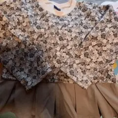 裏起毛花柄フリルトレーナー100センチ