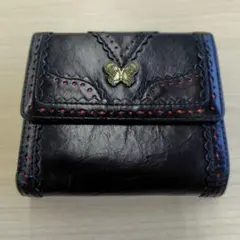 ANNA SUI アナスイ　三つ折り財布 がま口 ブラック　バタフライのサムネイル