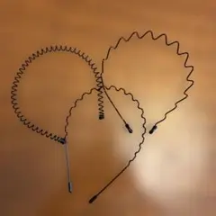 新品、未使用！ブラックスパイラルヘアバンドセット