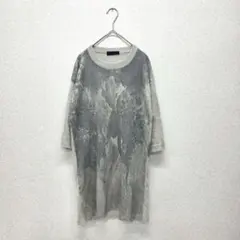 ドンナウノ ニット チュニック セーター シルバー L イタリア製