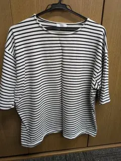 う*ぎ様 a.v.v　白黒ストライプ 半袖カットソー L