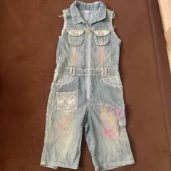 メゾピアノ　ミミポポちゃん　デニムオーバーオール