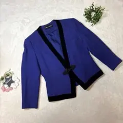 極美品 【ラピーヌブランシュ】 《9》ノーカラージャケット パープル 長袖のサムネイル