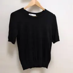 ZARA 半袖ニット ブラックのサムネイル