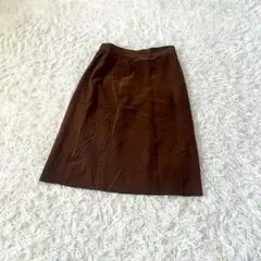 Couregesクレージュスエード 調タイトスカート Sブラウンロゴあり