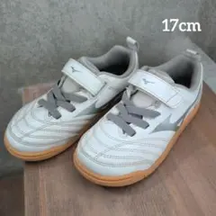Mizuno サッカー室内練習用フットサルシューズ/17cm☆ホワイト/グレー