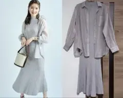 Apuweiser-riche シアーシャツｓｅｔニットワンピース Apuweiser-riche（アプワイザーリッシェ）の「シアーシャツ