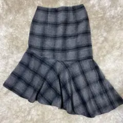 新品 マーメイドスカート グレーチェック S