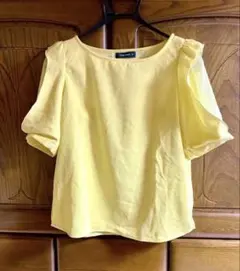 【色味は最後の画像を見てね】フリルカット　トップス イエロー Mサイズ