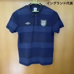 希少❗️UMBRO イングランド代表 ポロシャツ ネイビー　ボーダー