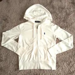 ✨美品 ポロ ラルフローレン ホワイト ジップアップパーカー レディース 裏起毛