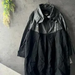 新品　エテルノベレッツァ　シャツワンピース　プルオーバー　異素材　タックフレア