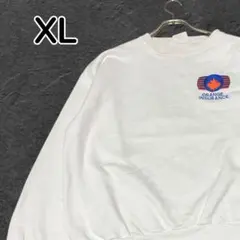 【一点物】カナダ製 ヴィンテージ 古着 刺繍スウェット 裏起毛 ホワイト XL