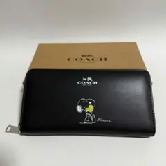 コーチ 長財布 F53773 スヌーピー ブラック
