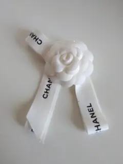 CHANEL ホワイト花モチーフリボン【ラッピングリボン】