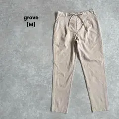 a1436＊grove カジュアルパンツ　ベージュ【M】ウエストゴム　綺麗め