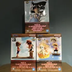 ワンピース/ワールドコレクタブルフィギュア/ルフィ/エース/メリー/セット