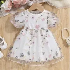 SHEIN ベビー ワンピース 9-12M 花柄刺繍のサムネイル
