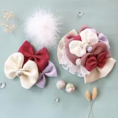 七五三に！色々重ねリボンのヘッドドレス、髪飾り