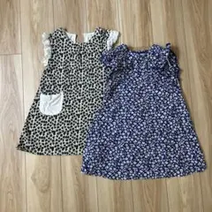小花柄ノースリーブワンピース　2セット+ h&mワンピおまけ