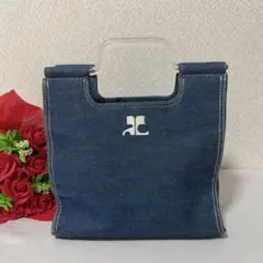 courreges クレージュデニム クリアハンドル ハンドバッグ トート