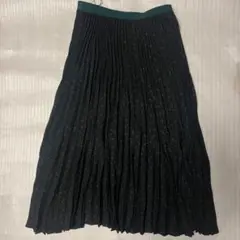 UNIQLO 黒 プリーツ ロングスカート サイズL