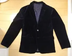 コムサイズム　ベロアジャケット　メンズM　ブラック