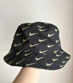 【美品】NIKE ナイキ バケットハット ブラック ロゴ バケハ M/L